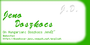 jeno doszkocs business card